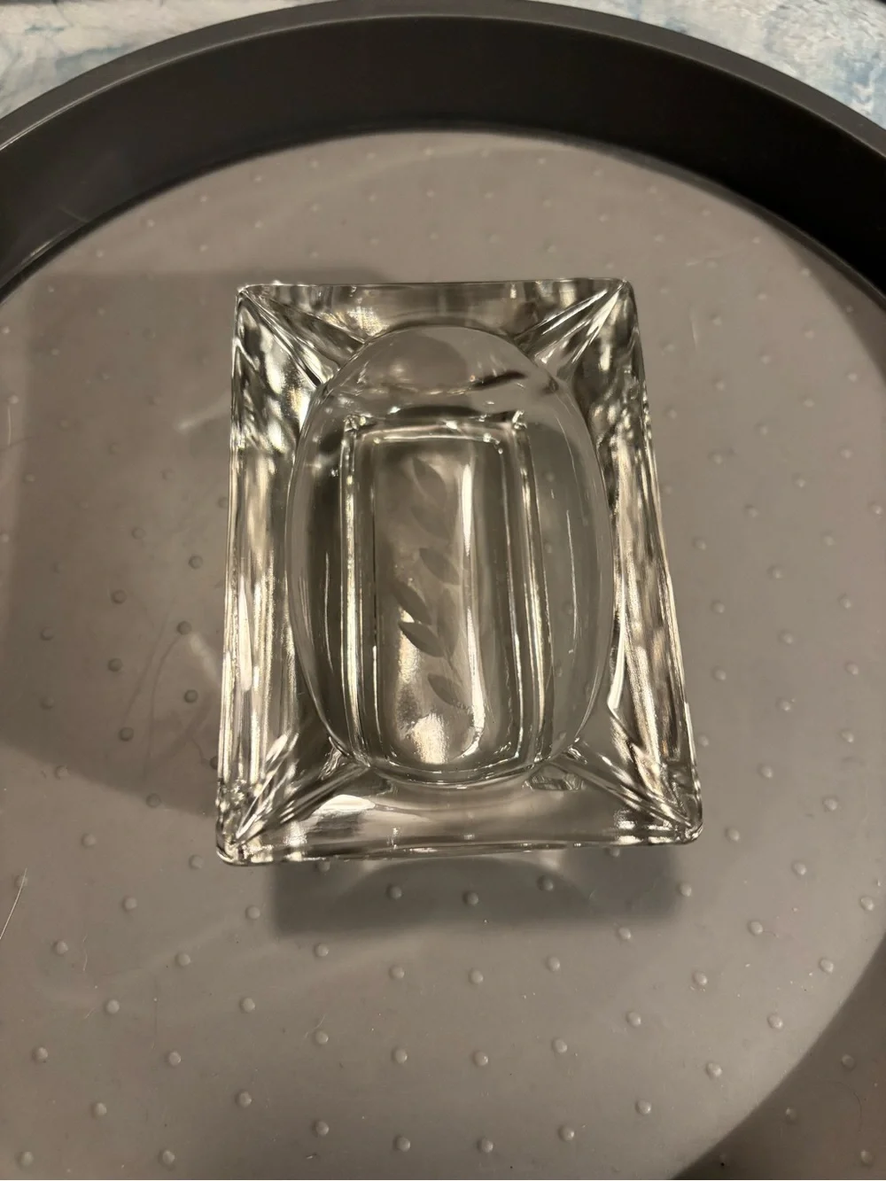 Clear Glass Rectangular Decorative Ashtray- Home Accents